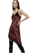 Abito IMPERIAL velluto e pizzo bordeaux, AFXUKXO - immagine 3