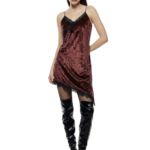 Abito IMPERIAL velluto e pizzo bordeaux, AFXUKXO